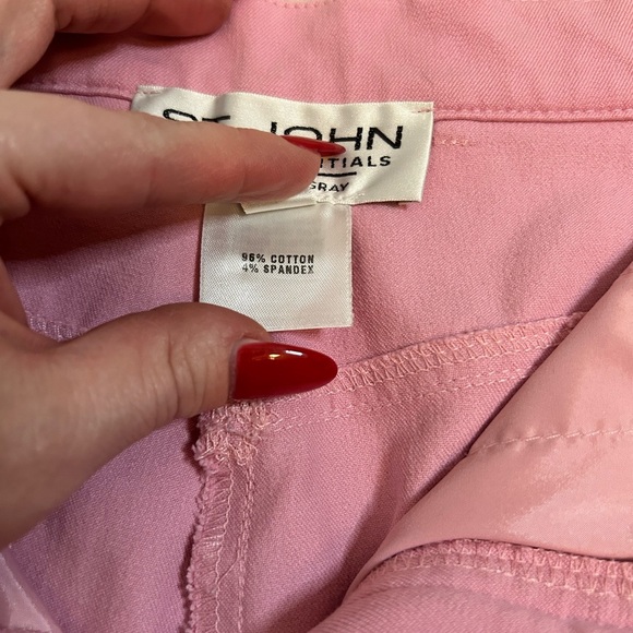 ST. JOHN Sport Essentials | Cotton Blend Pink Sport High Rise Pants Size 4 - Picture 8 of 13